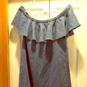 Madewell denim off shoulder dress
